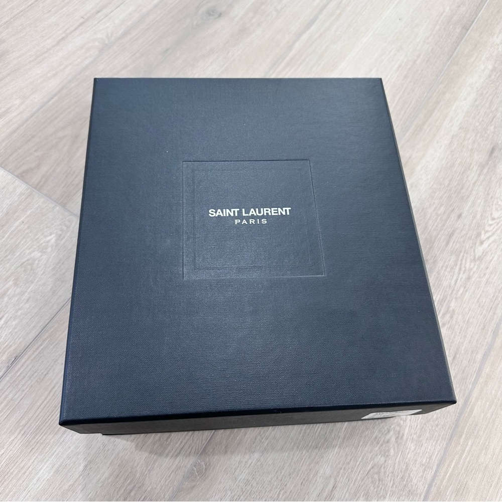 NWT Saint Laurent Freja suede bow crystal open toe heels black 9 EUR 39.5 - Picture 13 of 13